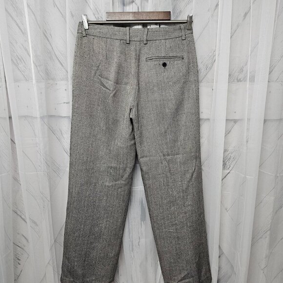 Vintage Isaac Mizrahi Gray Chevron Business Preppy Wool Blend Trousers Pants 10 - Picture 5 of 11